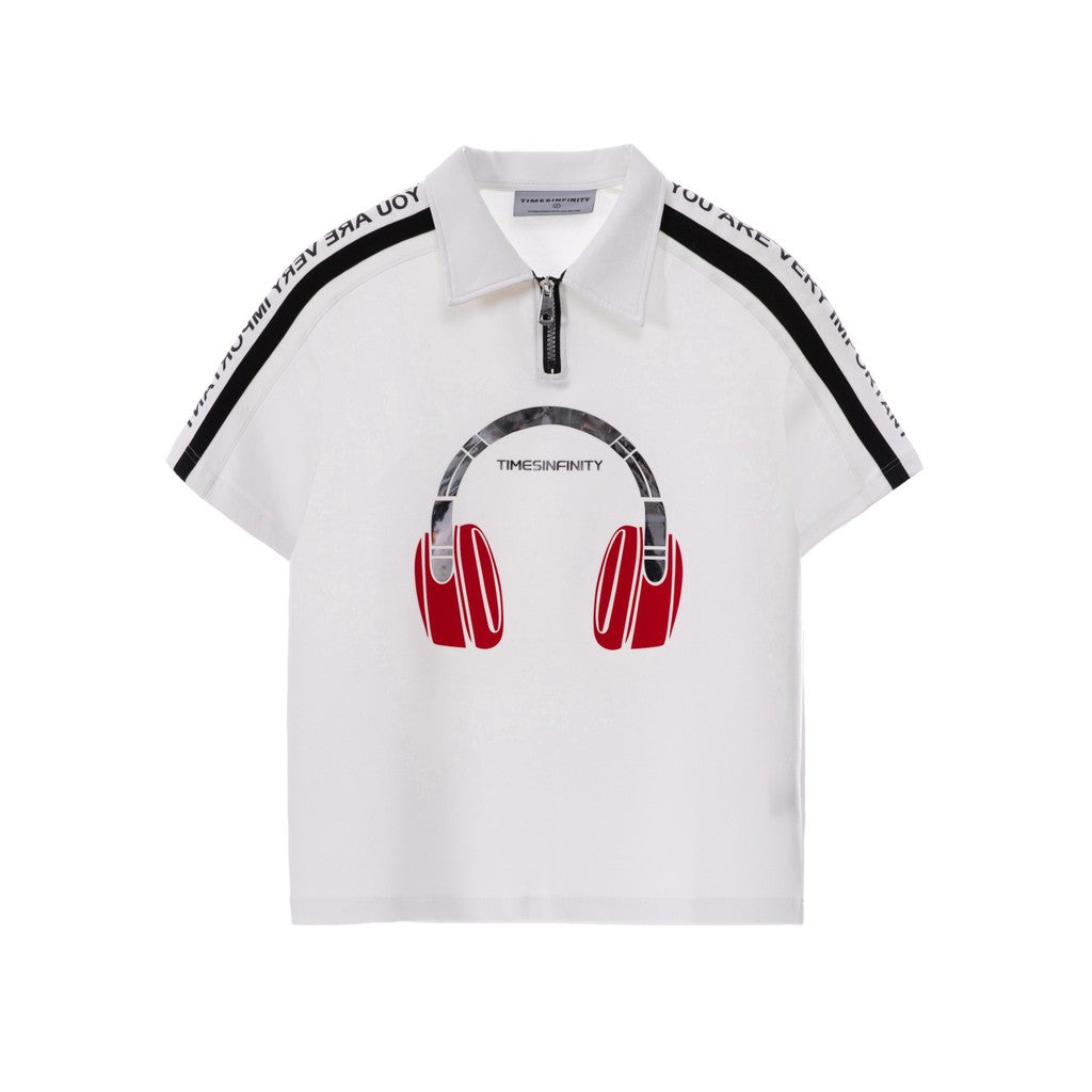 Red Headphone Polo Tee 5083