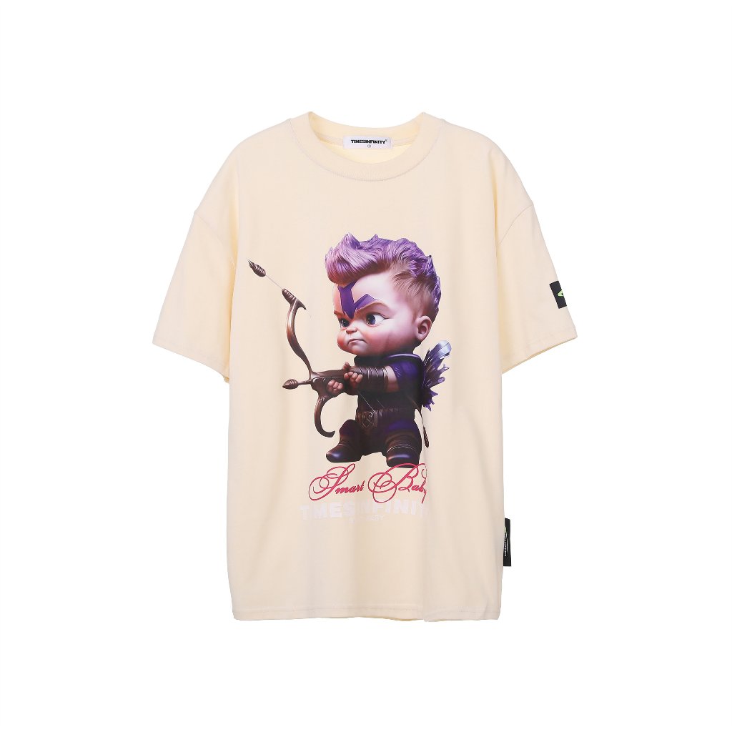 Retro Cupid Print T Shirt 00188