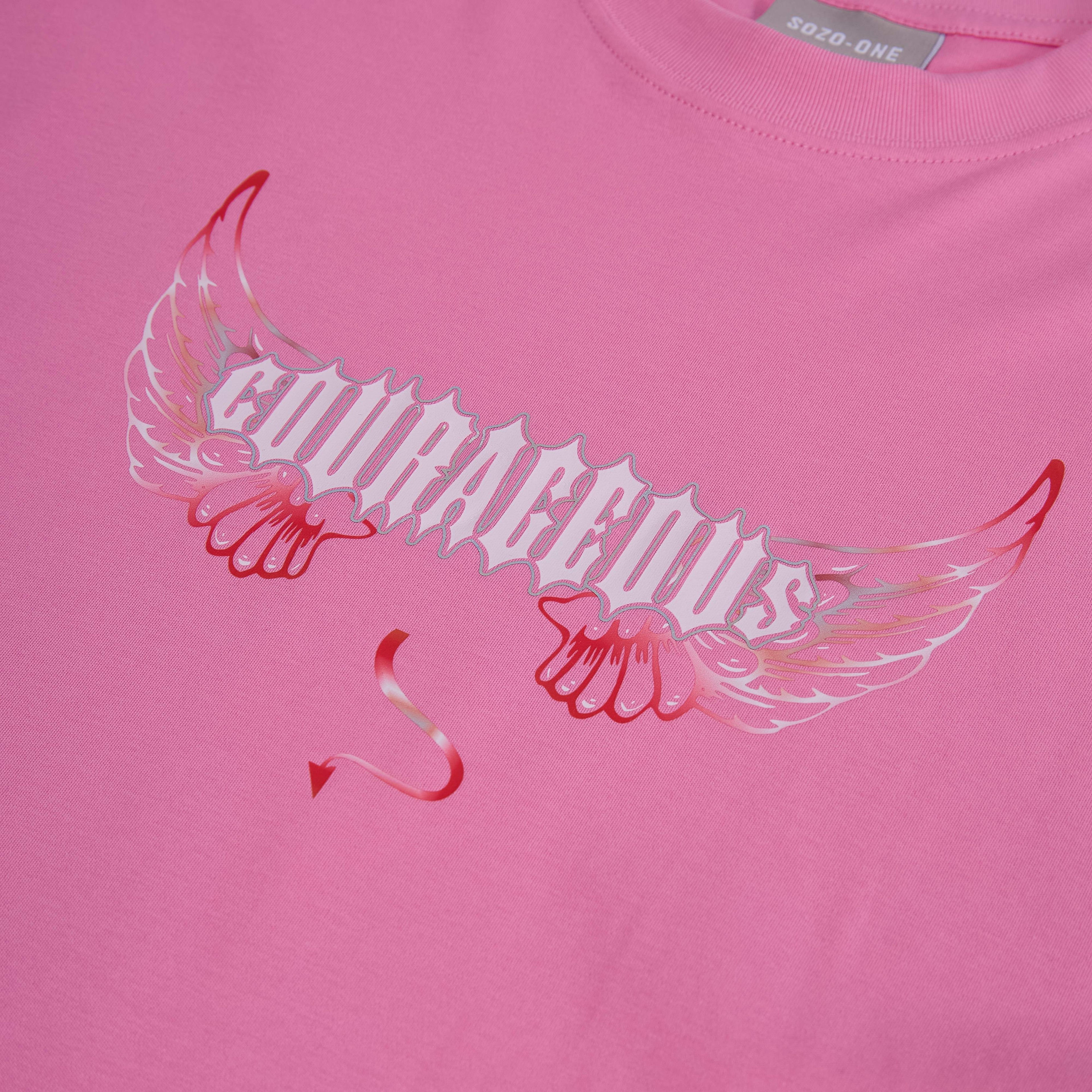 Fearless Angel Wing Cotton T-shirt X0155