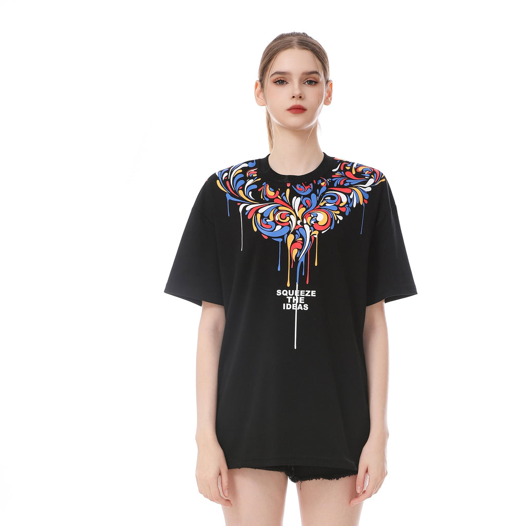 Colorful Printed Oil Paint Fireworks ST3802 T-shirt