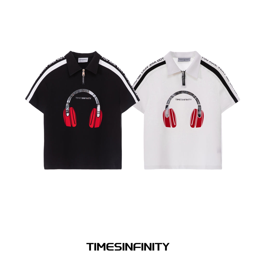 Red Headphone Polo Tee 5083