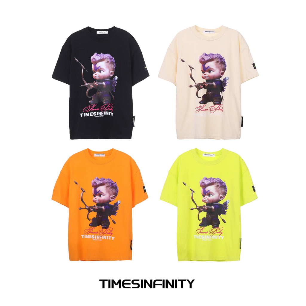 Retro Cupid Print T Shirt 00188