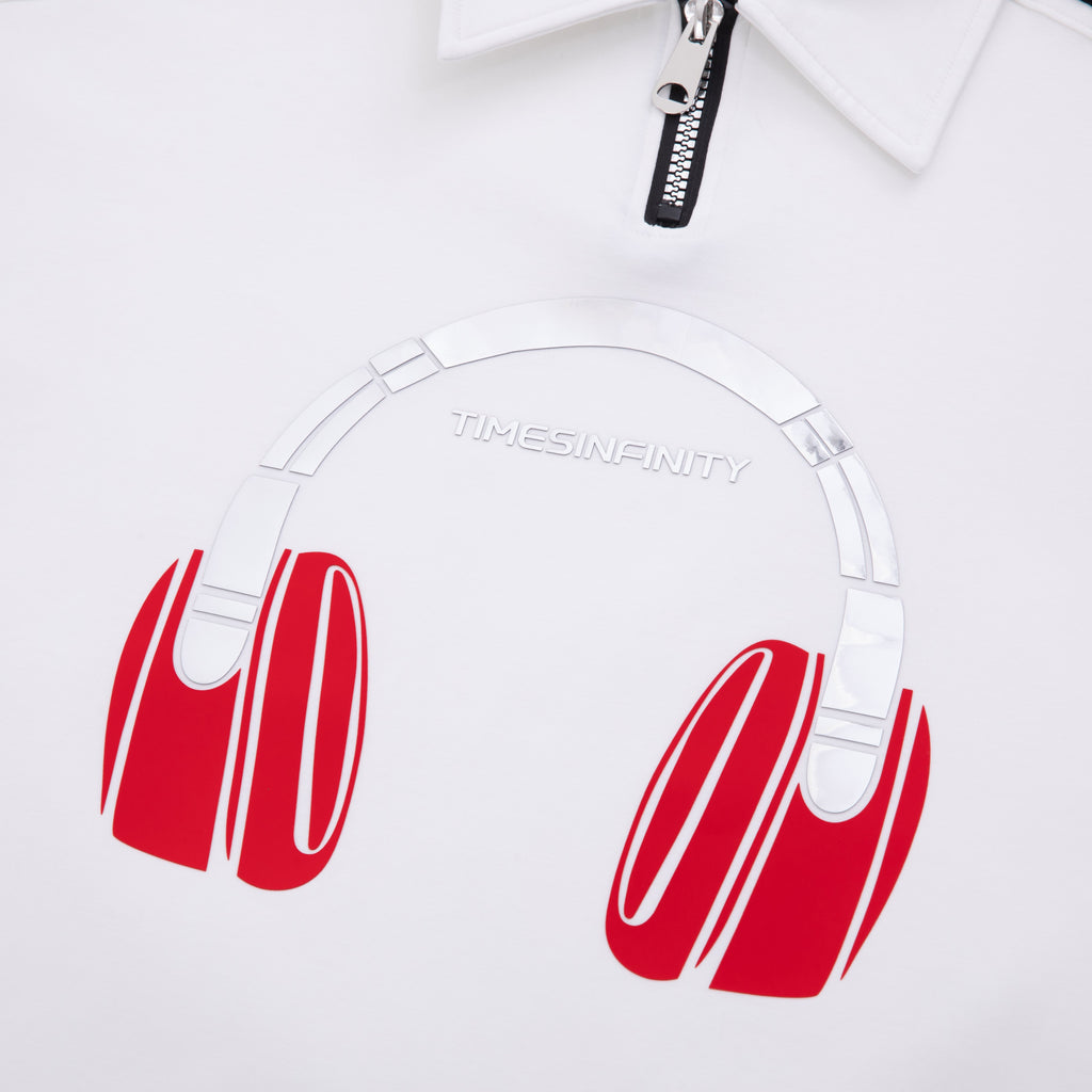 Red Headphone Polo Tee 5083