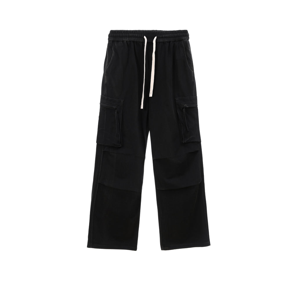 Acid Wash Cargo Long Pants 2693