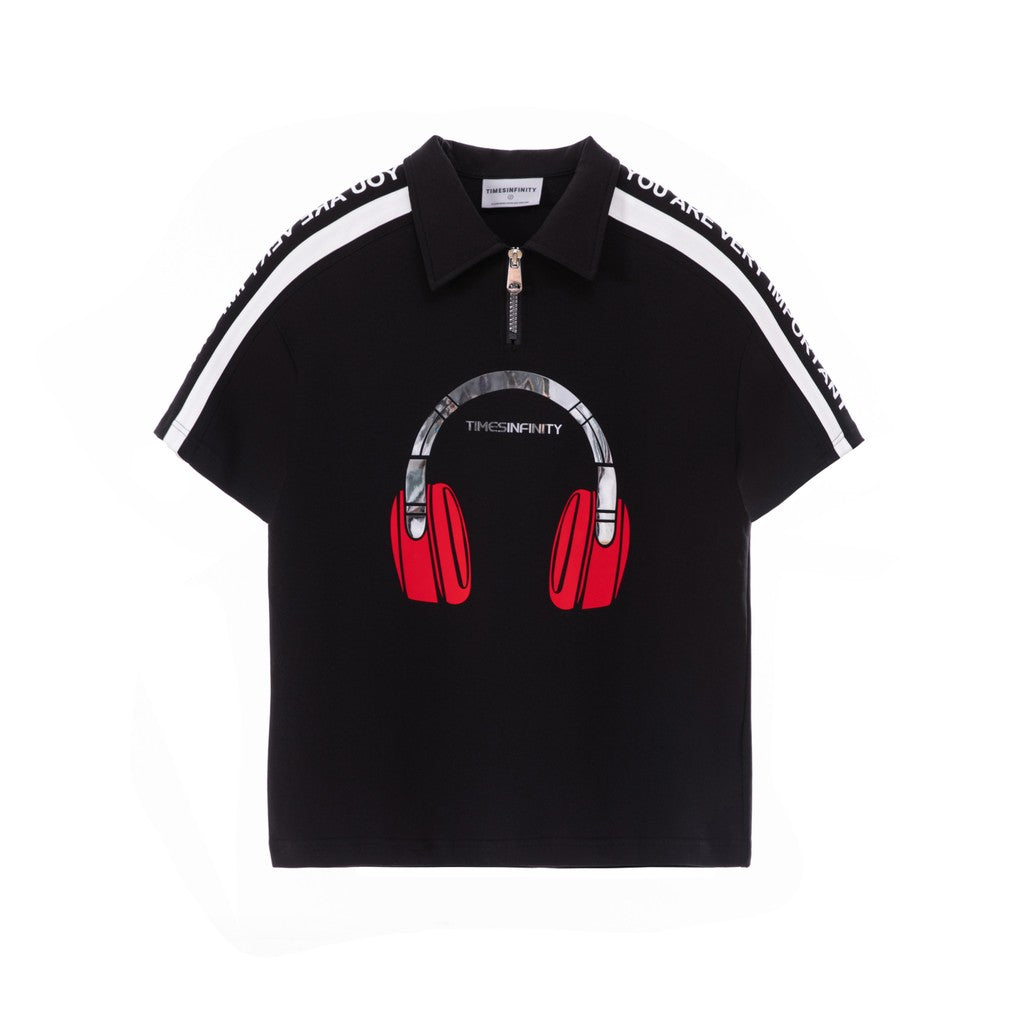 Red Headphone Polo Tee 5083
