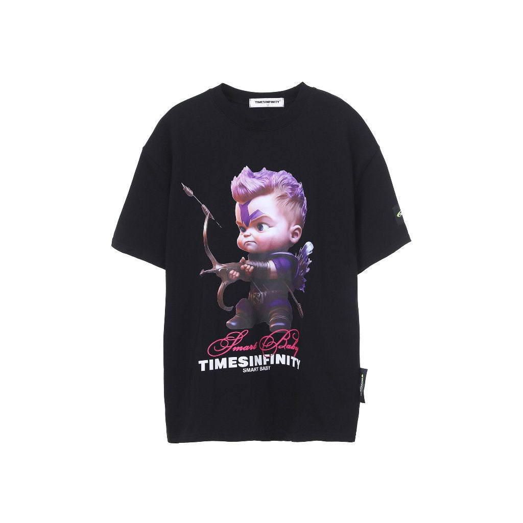 Retro Cupid Print T Shirt 00188