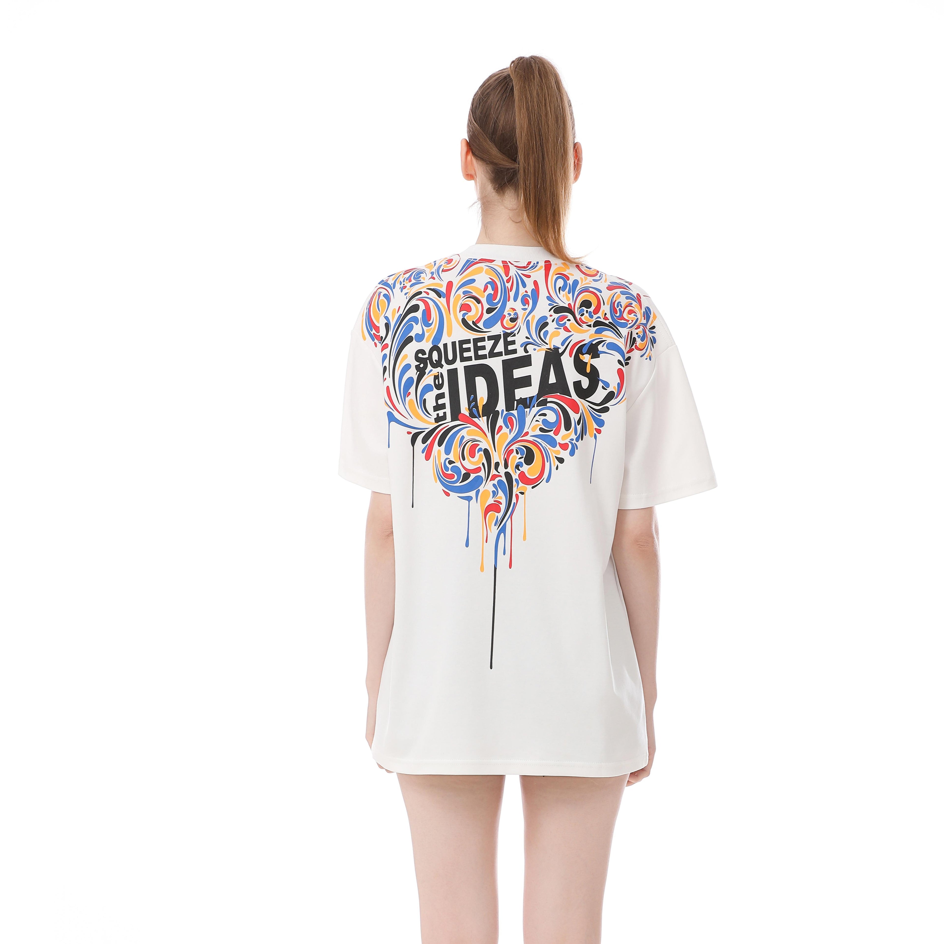 Colorful Printed Oil Paint Fireworks ST3802 T-shirt