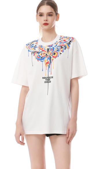 Colorful Printed Oil Paint Fireworks ST3802 T-shirt