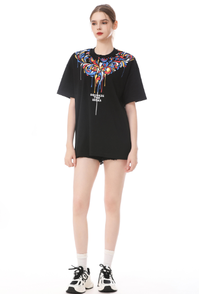 Colorful Printed Oil Paint Fireworks ST3802 T-shirt