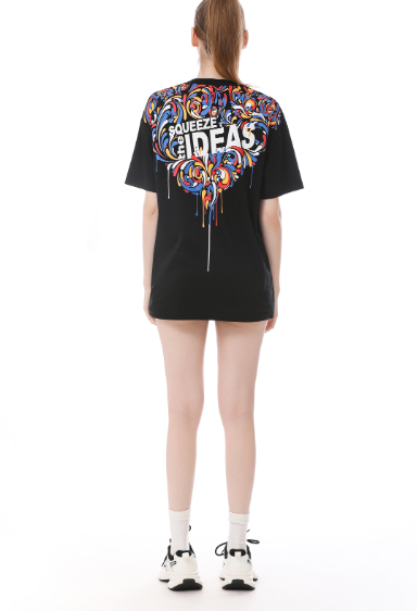 Colorful Printed Oil Paint Fireworks ST3802 T-shirt