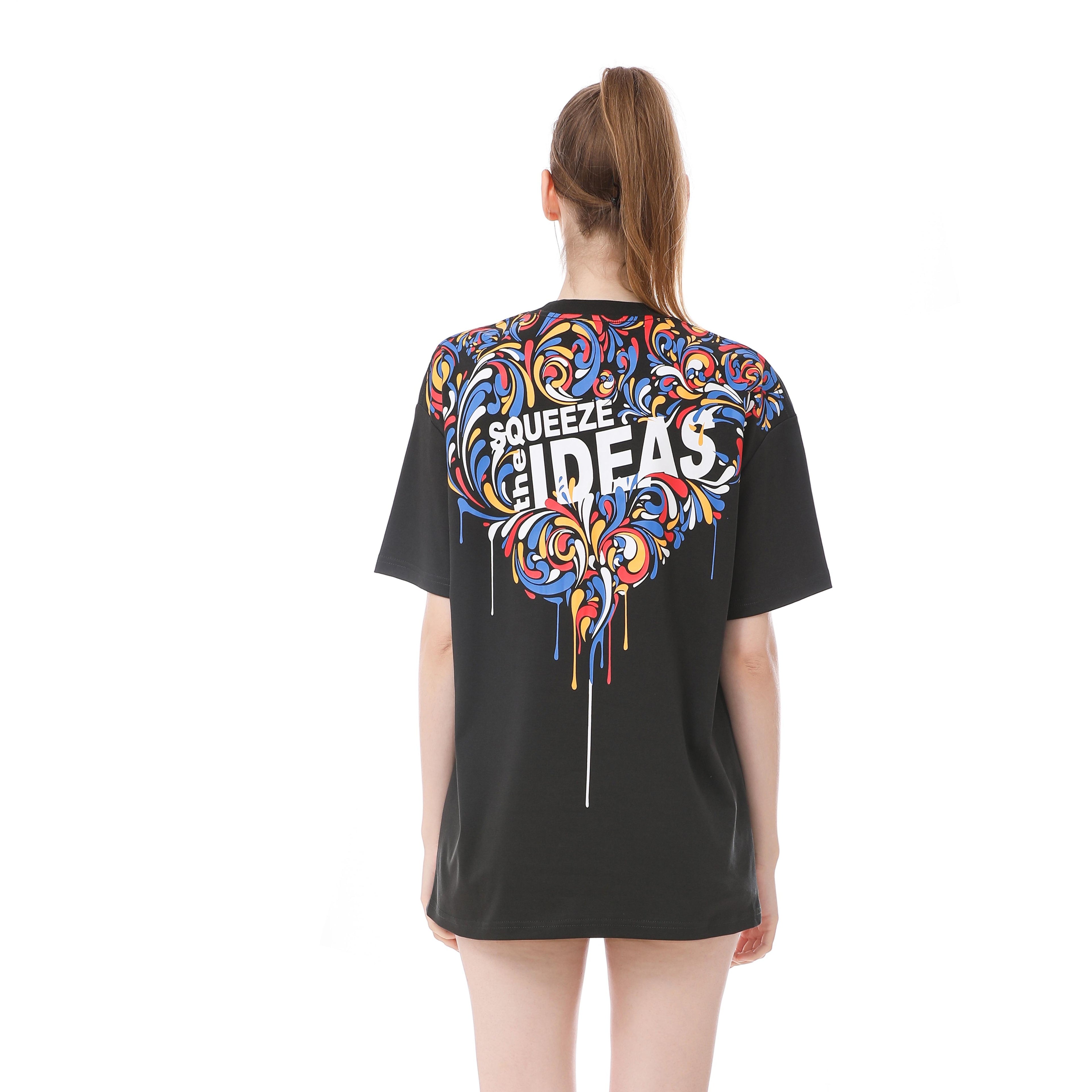 Colorful Printed Oil Paint Fireworks ST3802 T-shirt
